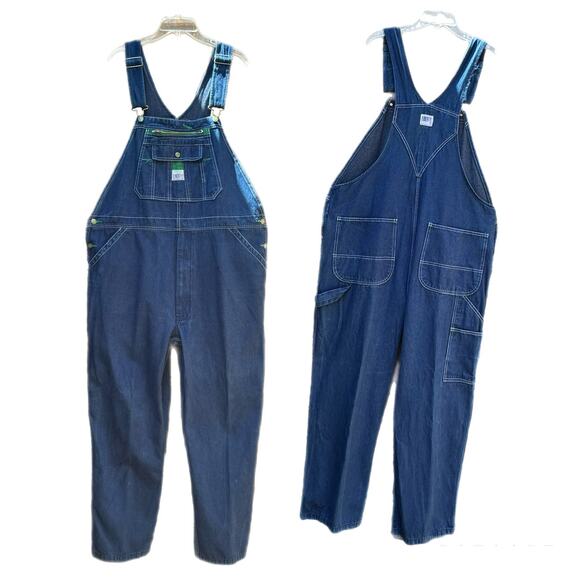 Liberty Bib Overalls Denim Cotton Men 42x29(32) READ Vintage Carpenter Farm Work - Picture 1 of 16